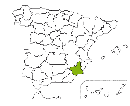 Mapa Caja Rural Regional San Agustín de Fuente Álamo Murcia