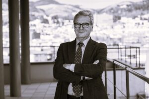 3023_Antonio León, Presidente de Caja Rural Granada Blanco y negro